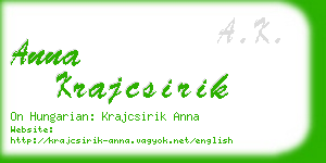 anna krajcsirik business card